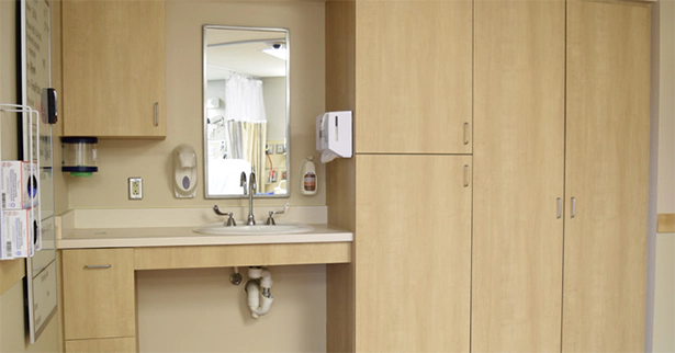 3M Dinoc film installed inside a hospital room.