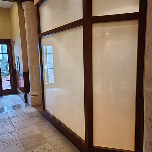Frosted decorative glass film can add privacy to areas within your home.