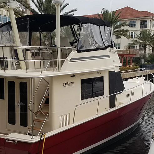 Advanced Window Tinting installed window film on a marine vessel in the Jacksonville area.