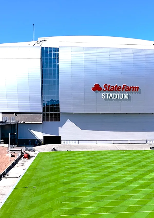 State Farm Stadium in Arizona, in which Advanced Window Tinting installed 3M film on the glass.