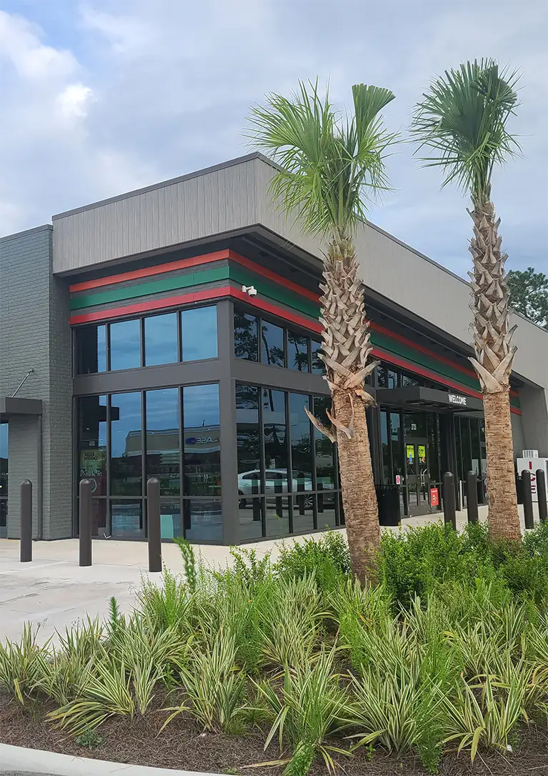 A 7-Eleven Store in which Advanced Window Tinting installed 3M film on the glass.