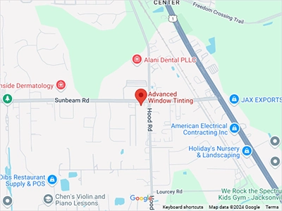 Google maps screenshot of Advanced Window Tinting's physical location.